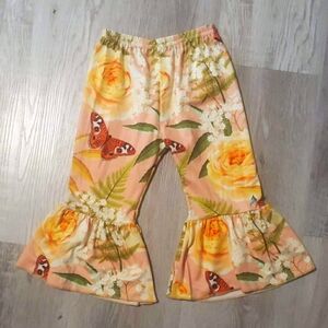 Butterfly bell bottoms NEW  6 To 12 Months and 5/6 Girls Flares Nwot